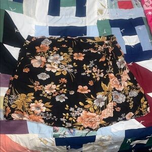 Floral Black Skirt